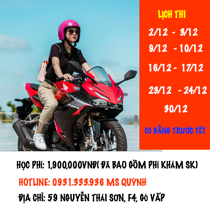 THI BẰNG MÔ TÔ A2 LẤY BẰNG TRƯỚC TẾT 2021